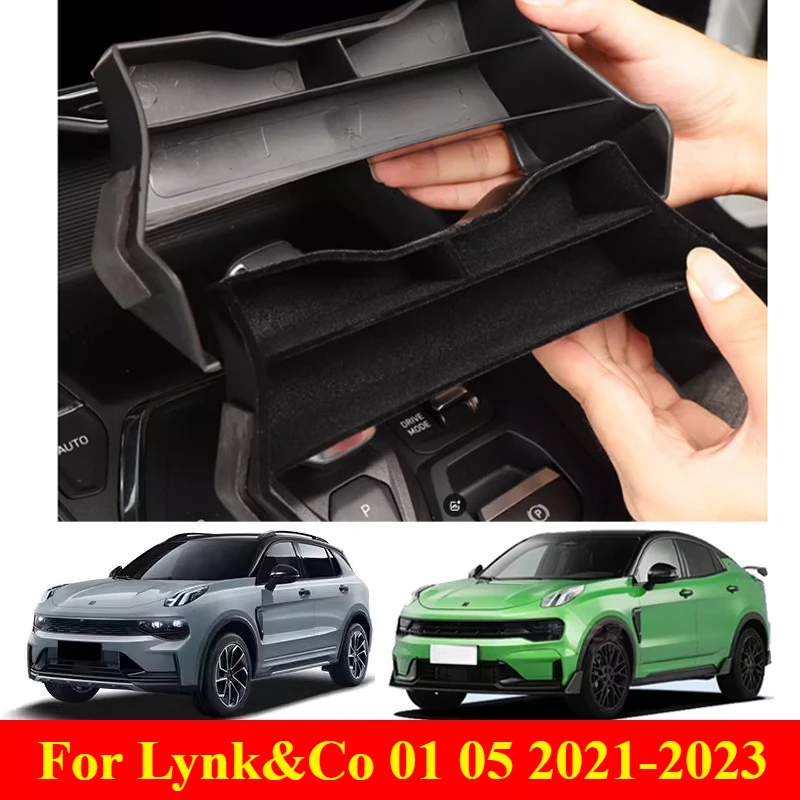For Lynk&Co 01 05 2021-2023 Central control storage box retrofit Organizer Tidying ABS Interior Automobiles Parts Storage