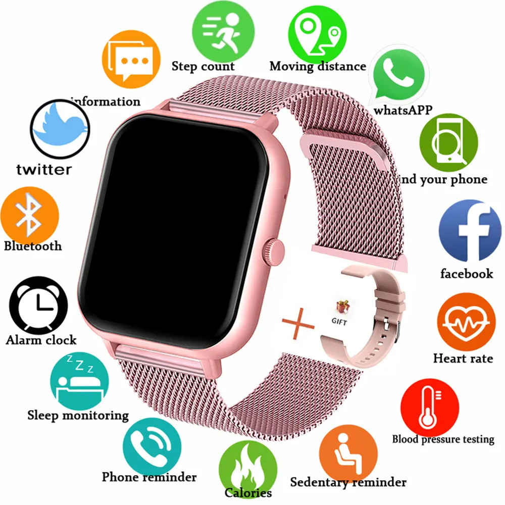 2024 Nieuwe Smart Watch Mannen Vrouwen Voor Android Ios Hartslag Bloeddruk Fitness Tracker Bluetooth Call Vrouwen Smartwatch Man