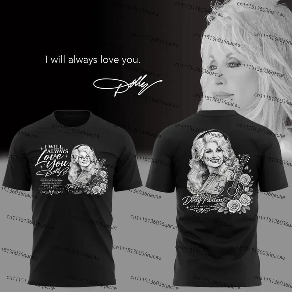Dolly Parton I Will Always Love You I Heart Dolly Graphic T‑Shirt Unisex Summer Short Sleeve Country Music Fan Vintage Tops
