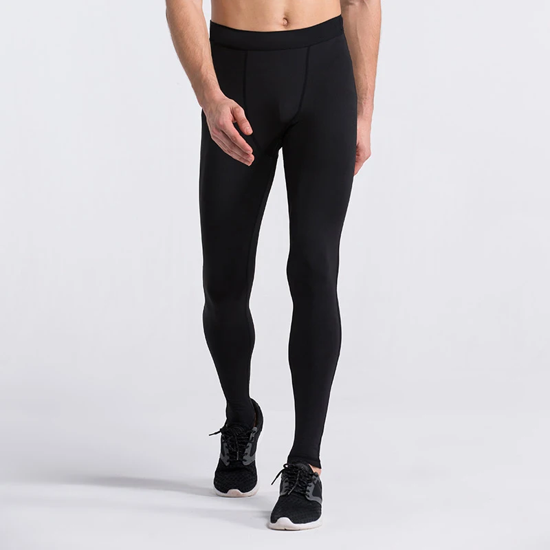 Mens Gym Compression Leggings Sport Training Pants Dry Fit Running Tights Fitness Basketball Jogging Workout Trousers Polyester