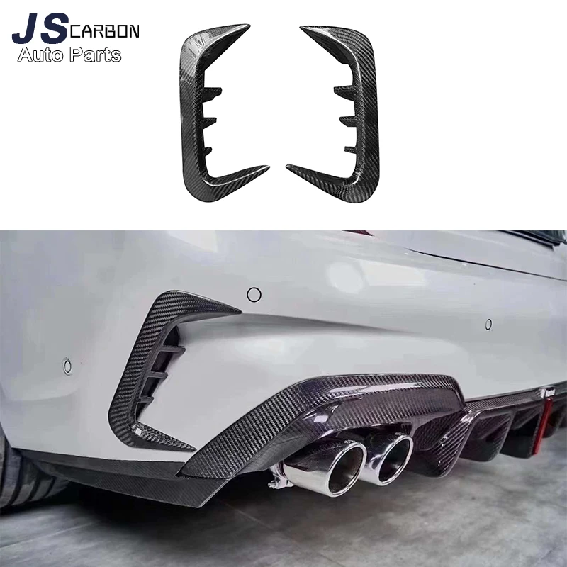 

For BMW 3 Series G20 G28 2023+ Carbon Fiber Wind knife Car Rear Bumper Splitter Spoiler Canard Air Knife Surround Trim