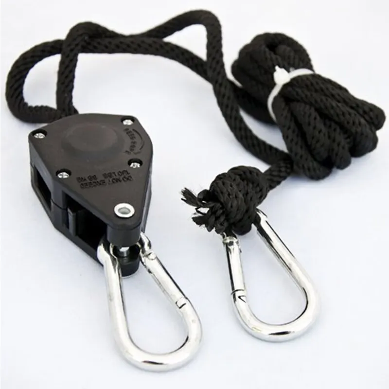 2pcs Adjustable 8inch Reinforced Hangers Hanging Ratchet for Tent Grow Plant Lamp Rope Ratchet Hanger Pulley Hook