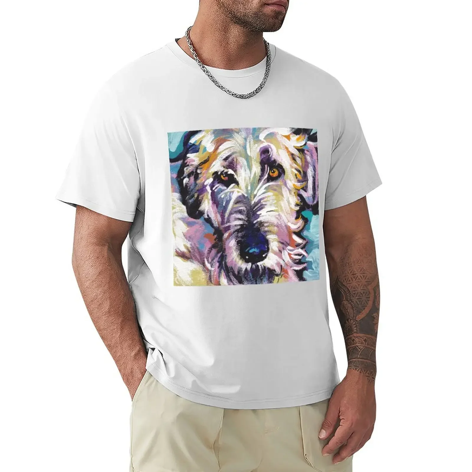 

Irish Wolfhound Dog Bright colorful pop dog art T-shirt blanks cute tops for a boy mens graphic t-shirts pack