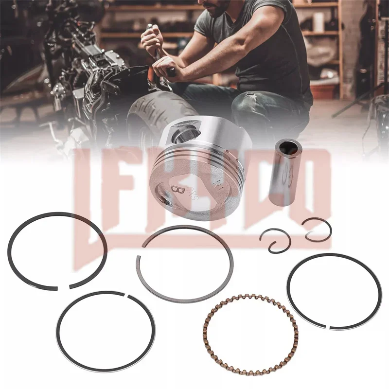 

Motorcycle Engine Parts Moped Scooter ATV Pit Bike 4 Stroke for GY6 50CC 60CC 80CC 100CC 125CC 150CC Piston Rings Pin 13mm Kit