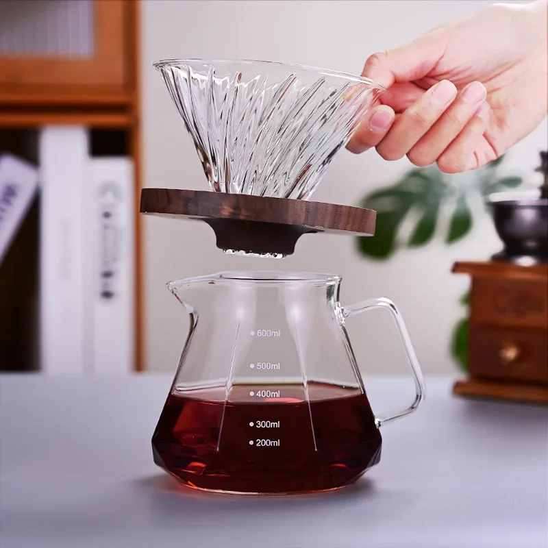 Diamond Fashion Design Glass Drip Coffee Maker Set ,Coffee Carafe,Glass Coffee Pot with Lid Coffee Server Tea Kettle Dispenser