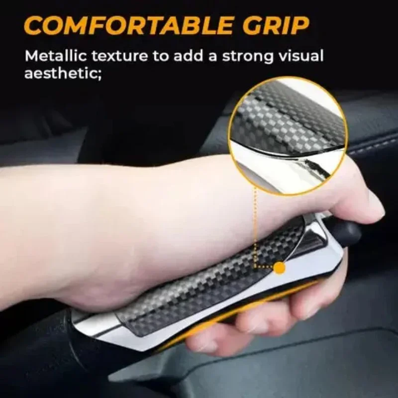 Car Hand Brake Protector Cover Carbon Fibre Mahogany Car Handbrake Grip Protective Cover Universal Car Handbrake Cover