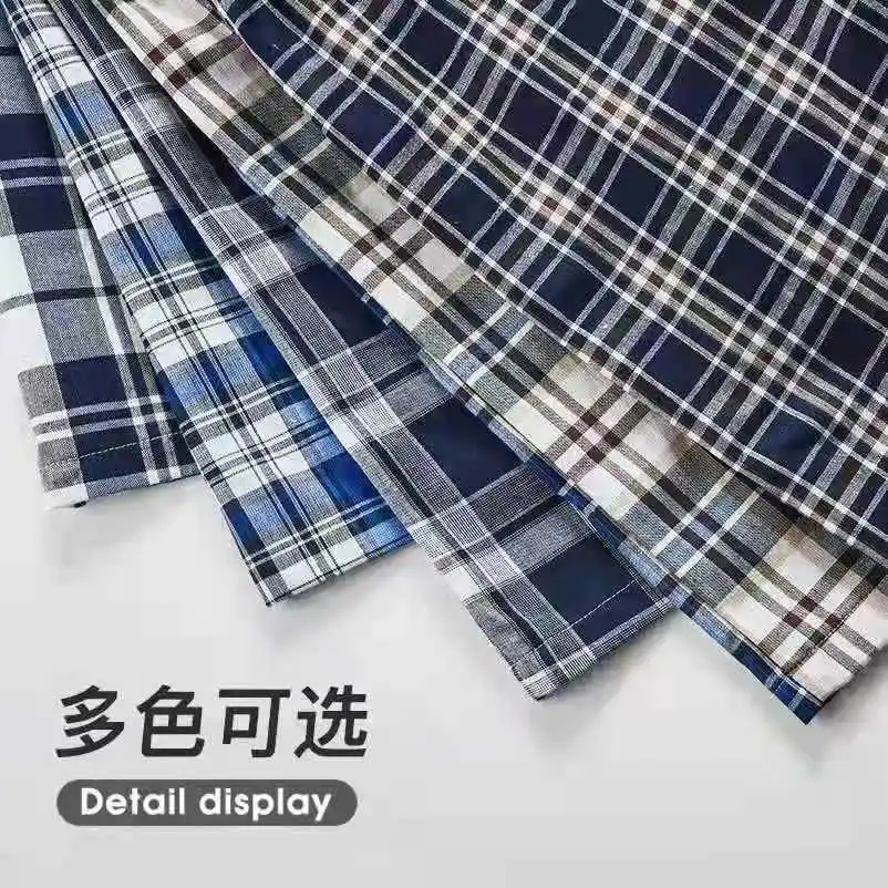 Wholesale HuiLu Cotton Short Lounge Pants for Men -  Woven Soft Plaid Check Sleeping Pajama Pants with Pockets 5 Pack