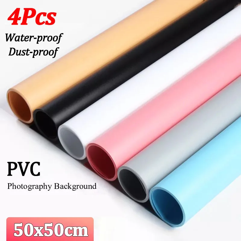4 Stück PVC-Fotografie-Hintergründe 42*60cm Wasserdichter Fotohintergrund Einfarbige Studio-Produktfotografie-Requisiten