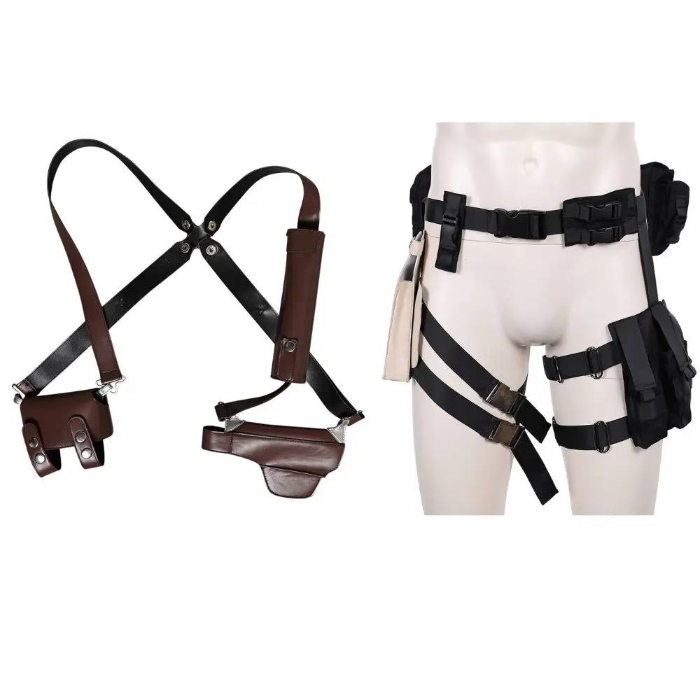 Leon Cosplay Kennedy riemriemen tassen voor mannen vermomming lederen harnas rollenspel rekwisieten Halloween carnaval kostuumaccessoires