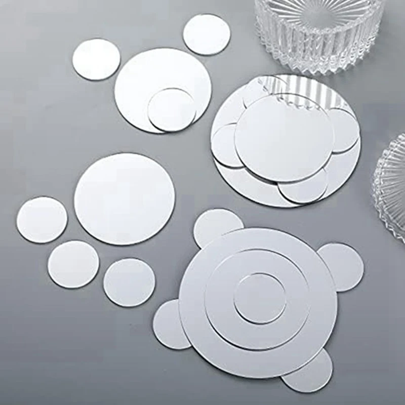 100 Pieces Mini Size Round Mirror Small Round Mirror Adhesive Mirror Round Craft Mirror Tiles For Crafts Durable Easy To Use