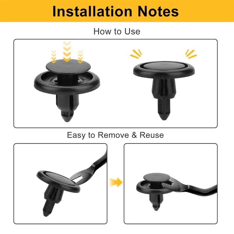 50 قطعة من البلاستيك دفع المسامير كليب مصد للسيارات السحابات جسم السيارة البراغي عدة سيارة الجبهة الوفير دفع كليب المسامير السحابة #6