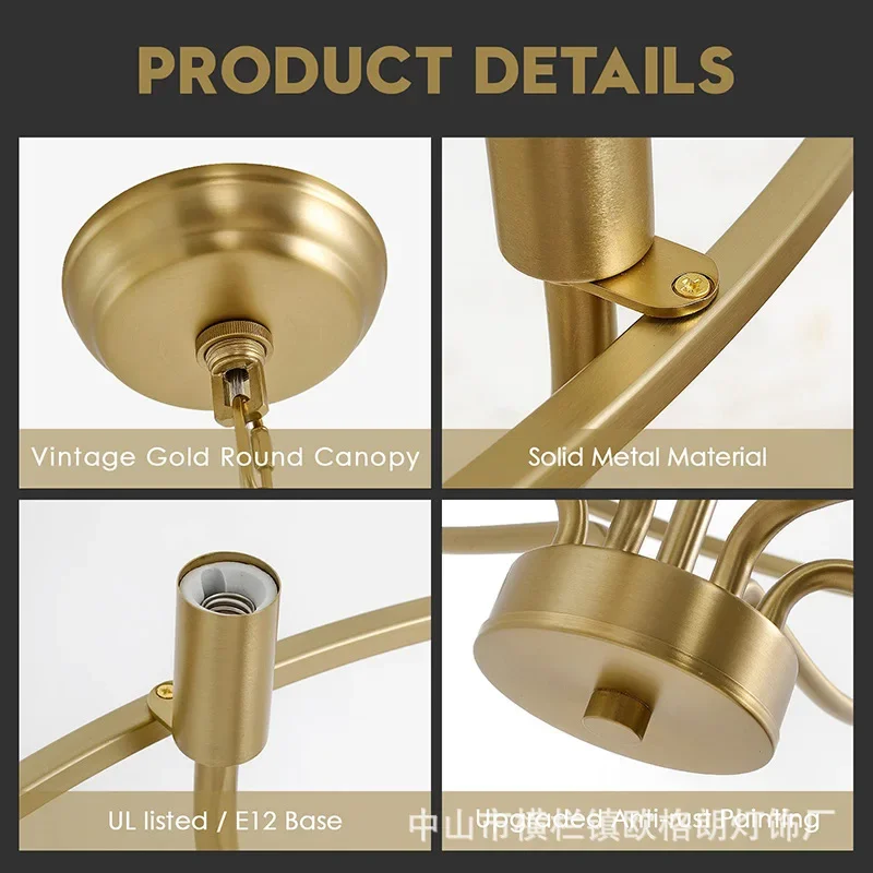 

Modern Living Room Coffee Table Ceiling Chandelier Pendant Iron Light Ring for Dining Decor Home Lighting