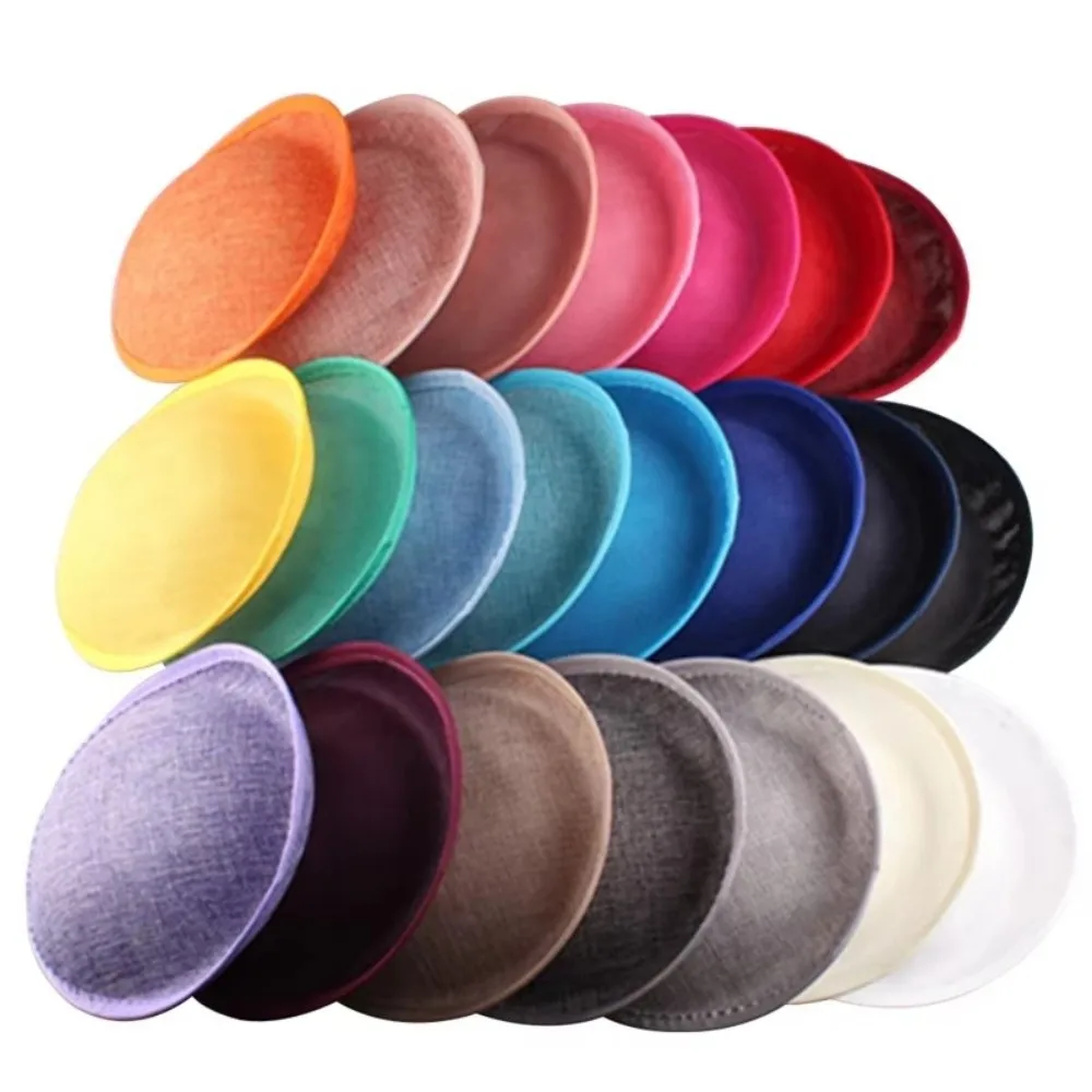 20cm Sinamay Headdress Base Solid Pattern Linen Millinery Headpiece Base Lightweight DIY Craft Hair Accessories For Catwalk Show