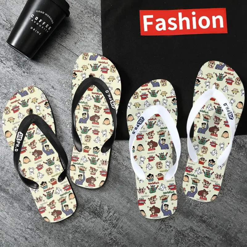 Anime New Crayon Shin Chan 여름 플립 플롭 귀여운 만화 홈 미끄럼 방지 슬리퍼 패션 커플 샌들 생일 선물