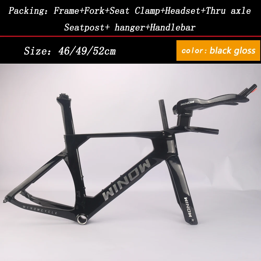Winow 2025 Carbon TT Frameset Model TT129 700*28C Disc Brake Road