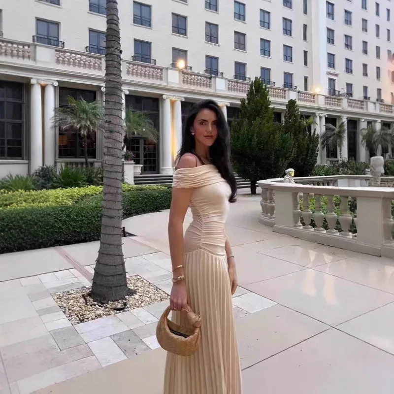 

Элегантное повседневное платье миди Lion Slimming с драпировкой на одно плечо, из полиэстера, весеннее