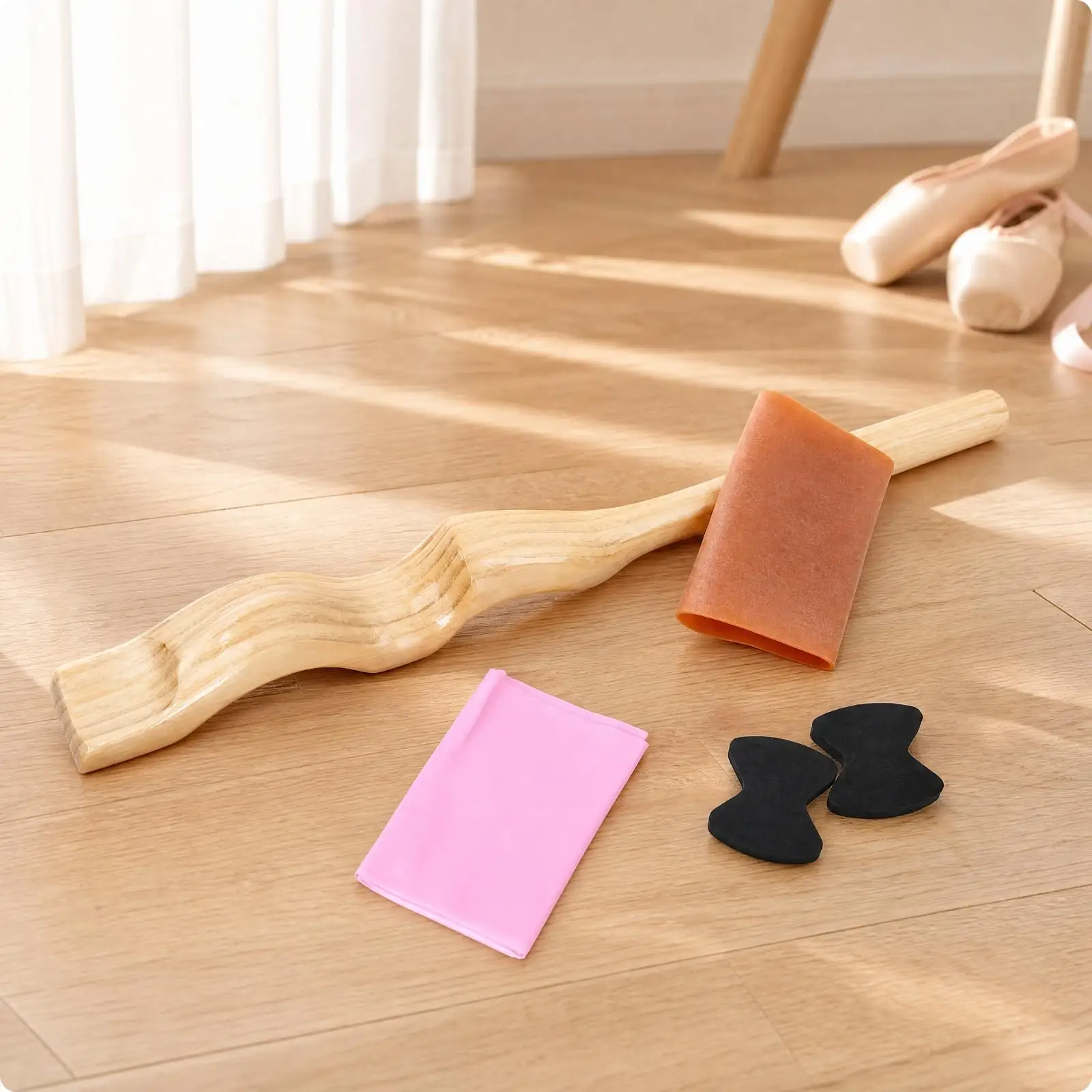 Wooden Foot Arch Stretcher for Ballet Practice Instep Trainer with Cushion Sleeve Portable Flexibility Tool for Dancers