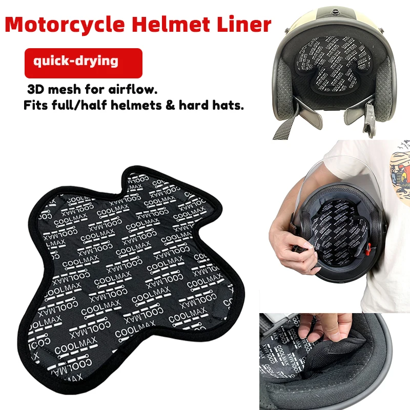 Motorcycle Helmet Insert Liner Breathable Sweat Absorbent Cap Cushion Pad Quick-drying Insulation Lining Pad Motorcycle Supplies