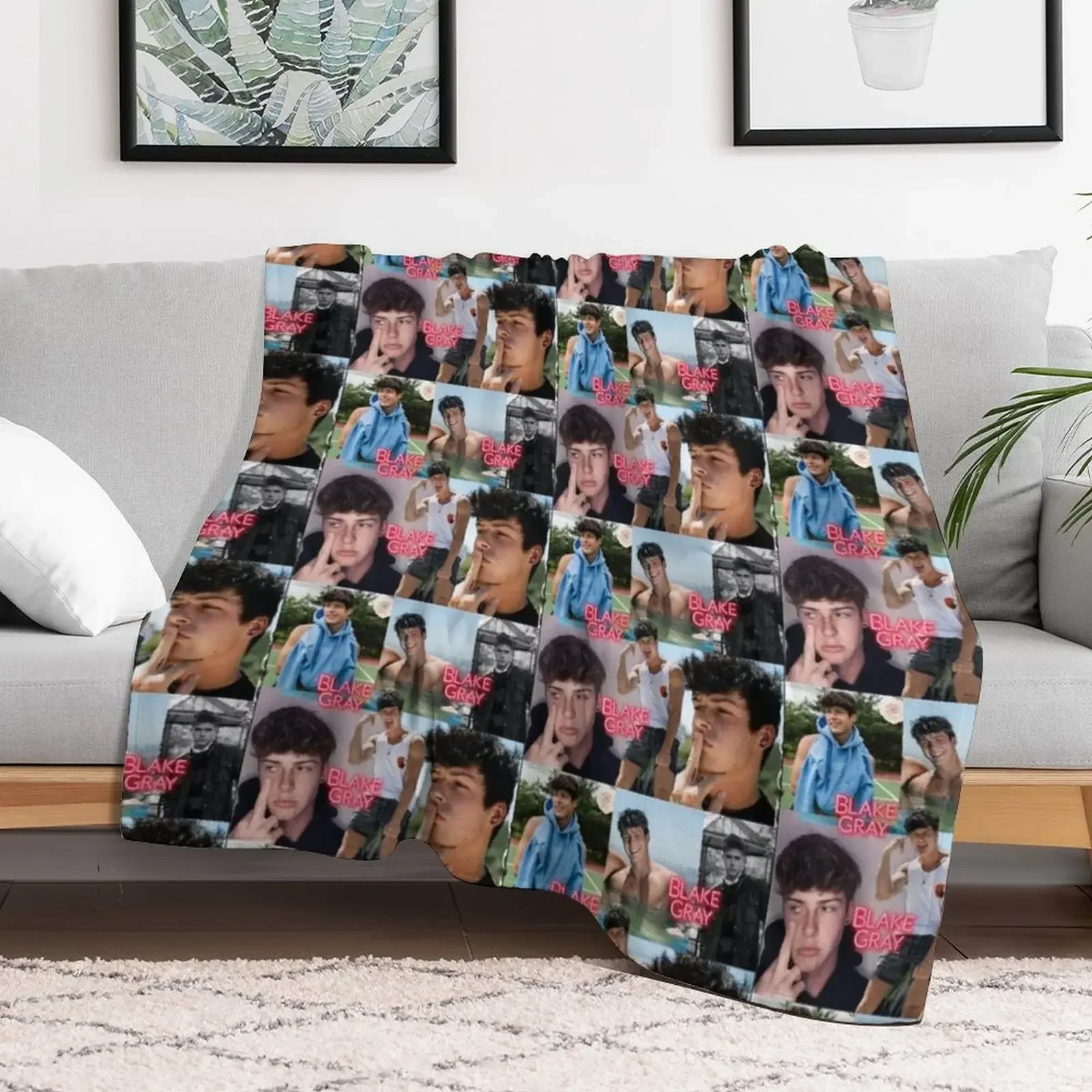 Blake Gray Collage Throw Blanket Nap anime Plaid on the sofa Soft Beds Blankets