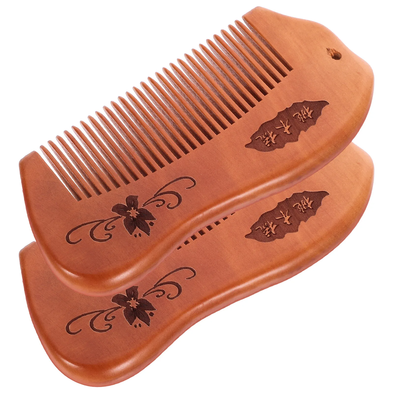 

2Pcs Wooden Hair Comb for Women Peach Wood Antistatic Detangling Comb for Thick Curly Long Hair Styling Combs Bulk