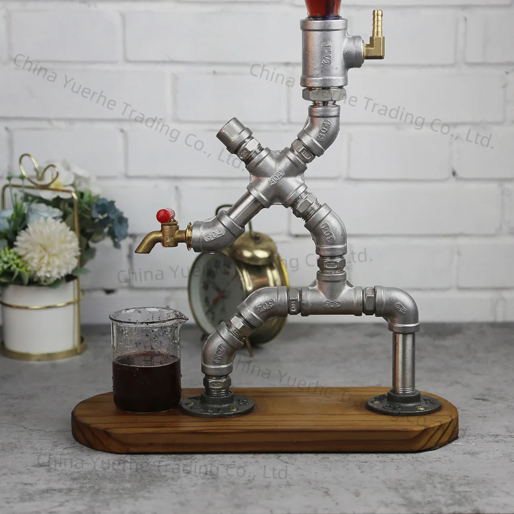 

Steampunk Robot Whiskey Rack Industrial Style Bar Stand Alcohol Dispenser Stainless Steel Food Grade