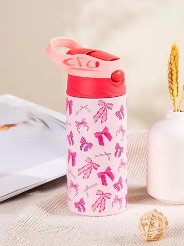 350ml 성인 키즈 스테인레스 스틸 밀짚 보온병 머그잔 케이스 만화 활 누출 방지 진공 플라스크 열 물병 Thermocup
