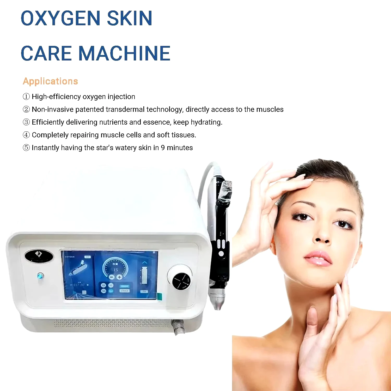 2024 Newest Portable 4 Bars Water Injection Gun Hydro H2O2 Water Jet Facial Machine For Skin Lifting Beauty Device