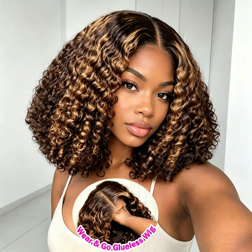 Women'S Shoes Bobs - Highlight Short Bob Deep Wave Wig
