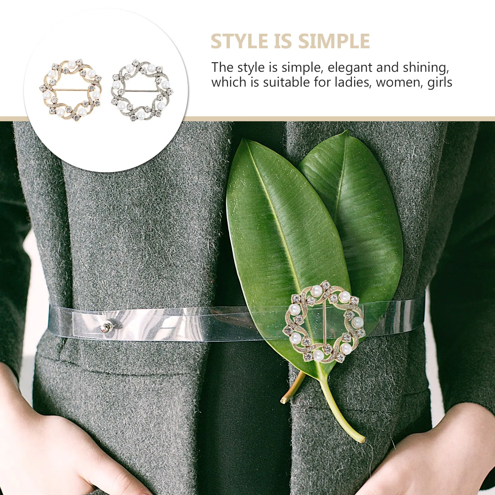 

2pcs Alloy Round Blouse Buckles T-Shirt Clips Silk Scarf Tie Rings Scarf Clip Rings Fashion Clothing Buckles Knotted Corner Belt