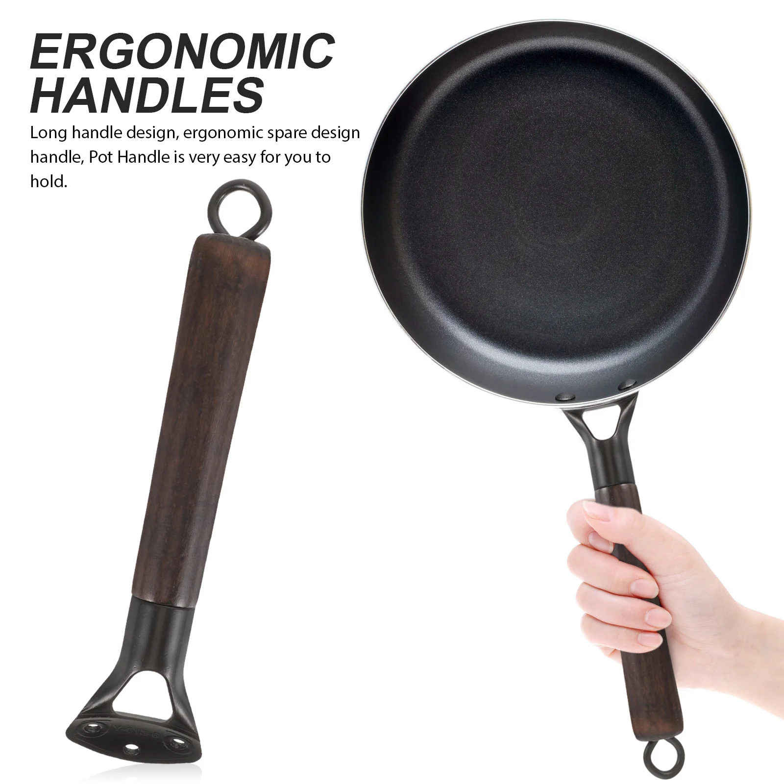 

Pot Handle Universal Detachable Wood Handle Heat Resistant Anti-Scald Side Replacement for Milk Pan Kitchen Essentials
