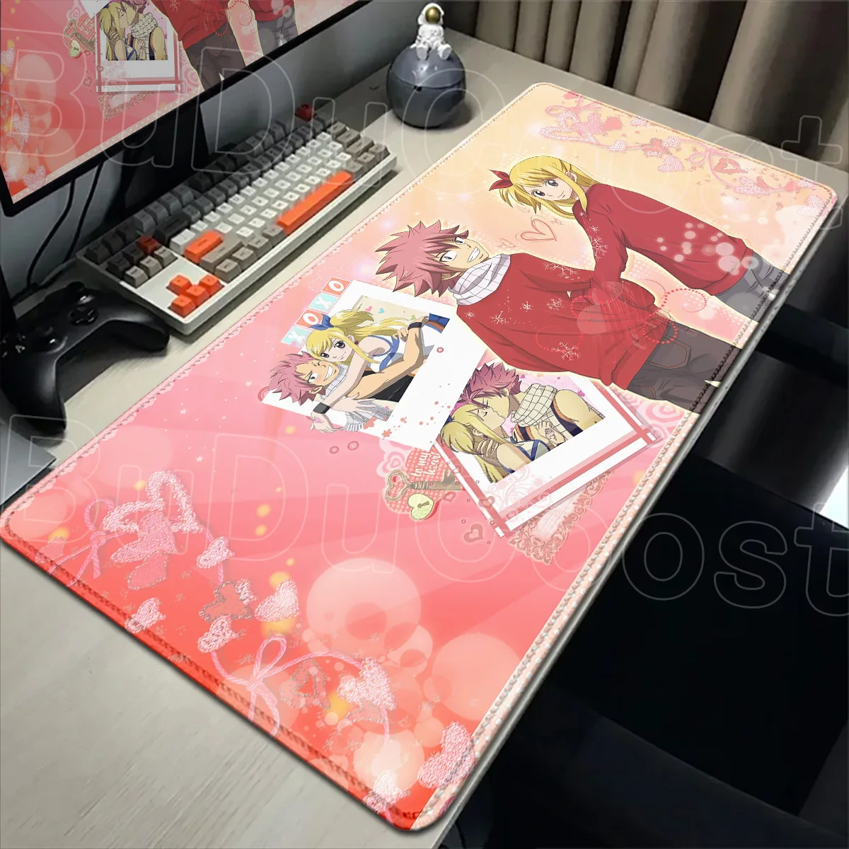 Mauspads, groß, Anime, Büro, Laptop, Tastaturmatten, FAIRY TAIL, Tischteppich, Natsu Dragneel, PC, Gummi, Gaming-Zubehör, 900 x 400 mm – Detail 4