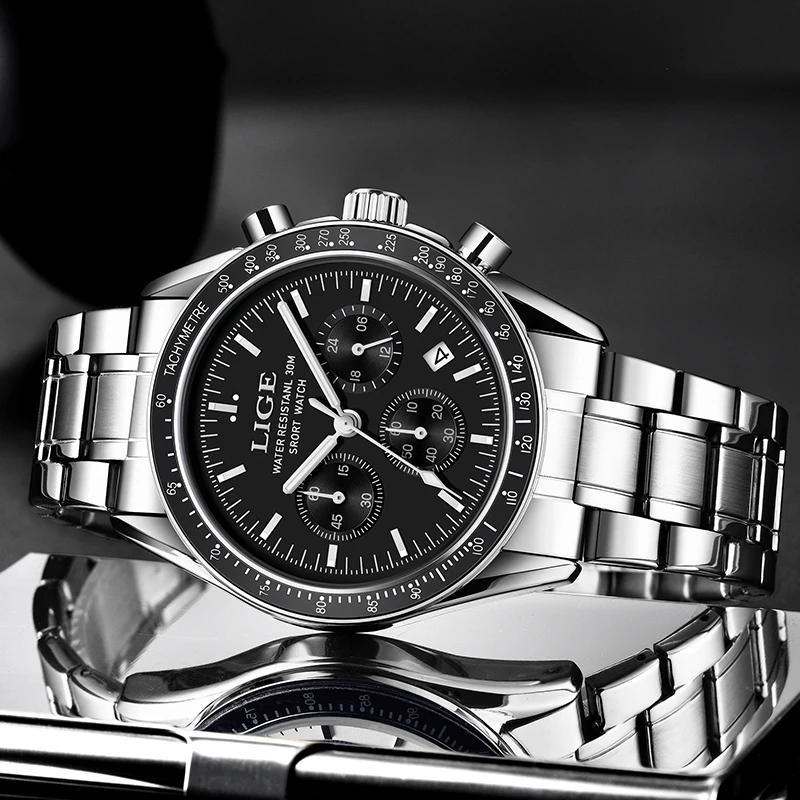 LIGE Fashion Date Quartz Men Watches Top Brand Luxury Male Clock Chronograph Sport Military Mens Wrist Watch Relogio Masculino