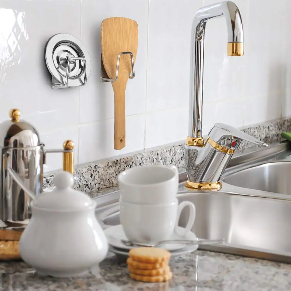 Küche Schwämme Halter Edelstahl Waschbecken Regal Klebstoff Halter Ablauf Trocknen Rack Wand Haken Zubehör Lagerung Organizer – Detail 5