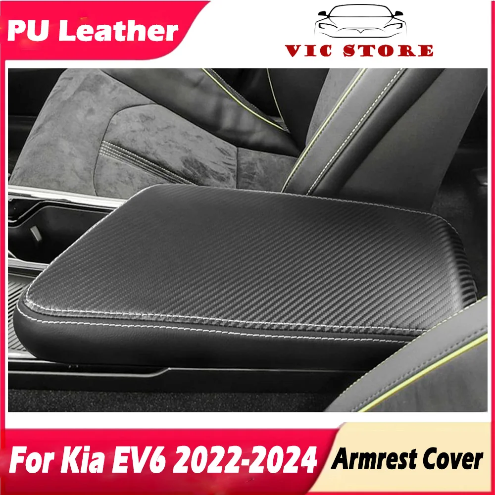 

Armrest Cover For KIA EV6 2022-2024,Waterproof & Scratch-Resistant PU Leather Center Console Protector Accessories