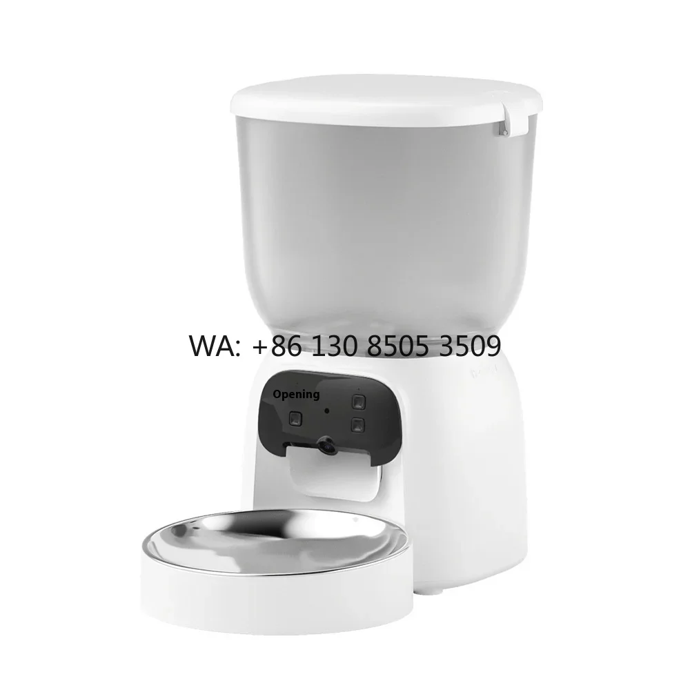 New Arrival 4L Smart Automatic Shooting Pet Feeder Modern Style PP Material Dog Cat Bowl Feeder Eco-Friendly Charging Capability