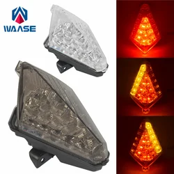 waase For Yamaha YZF R1 2007 2008 Chrome Tail Light Brake Turn Signals Integrated LED Light