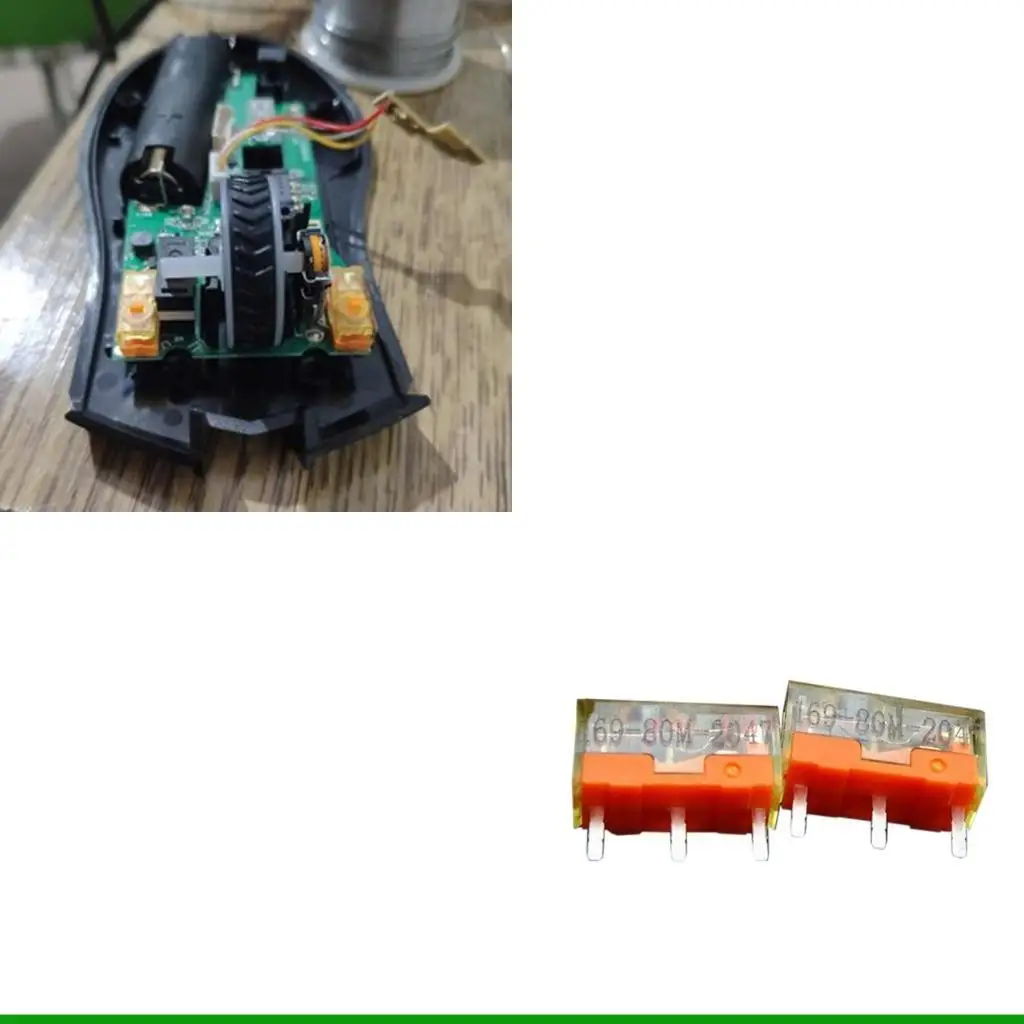 U55C 2Pcs TTC Dustproof Gold Mouse Micro Switch 3pin Gold Contactor 80m 80 Millions