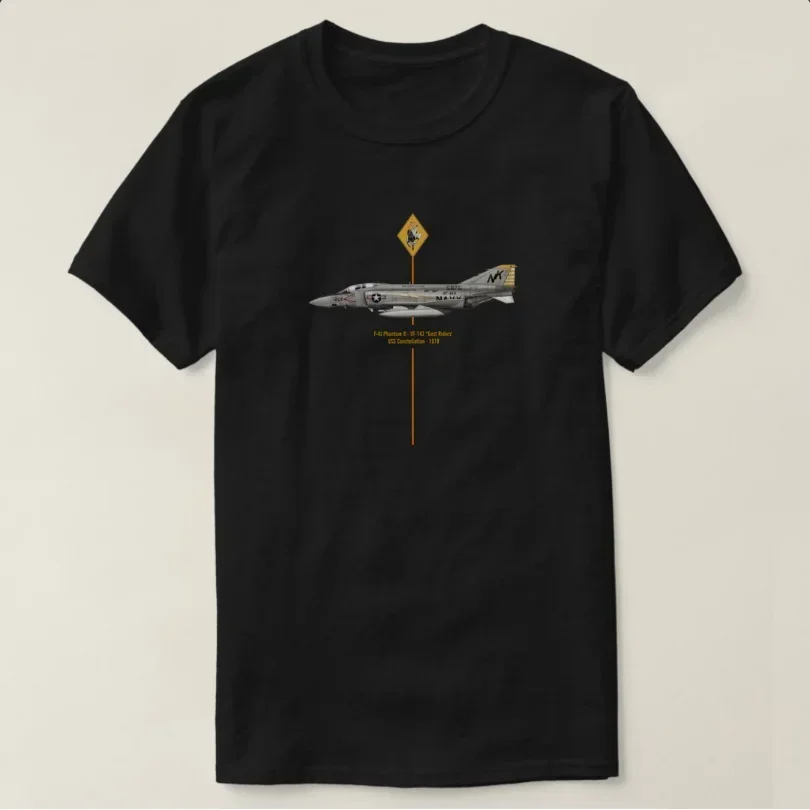 

VF-142 Ghostriders Fighter Squadron F-4J Phantom II Fighter T-Shirt 100% Cotton O-Neck Summer Short Sleeve Casual Mens T-shirt