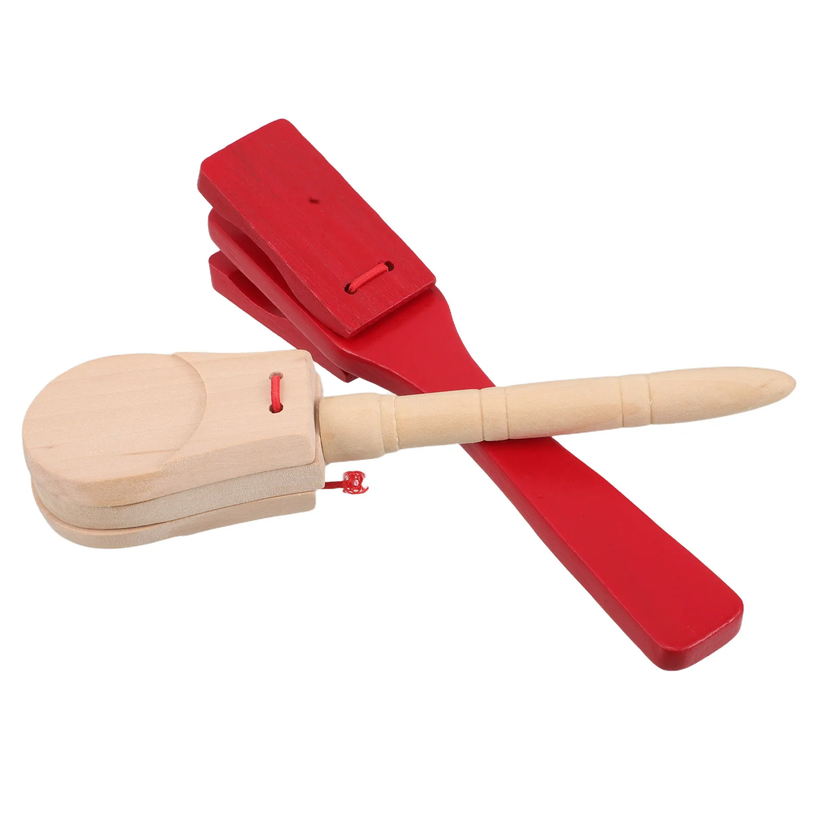 

2 pcs Wooden Castanets Hand Musical Instruments Kids Toddler Early Education Toys Percussion Stage Props Long