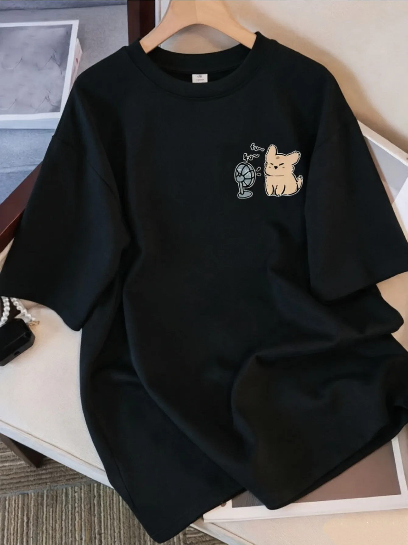 180G Pure Cotton Men's Half Sleeve Retro Korean American Street Inner Wear