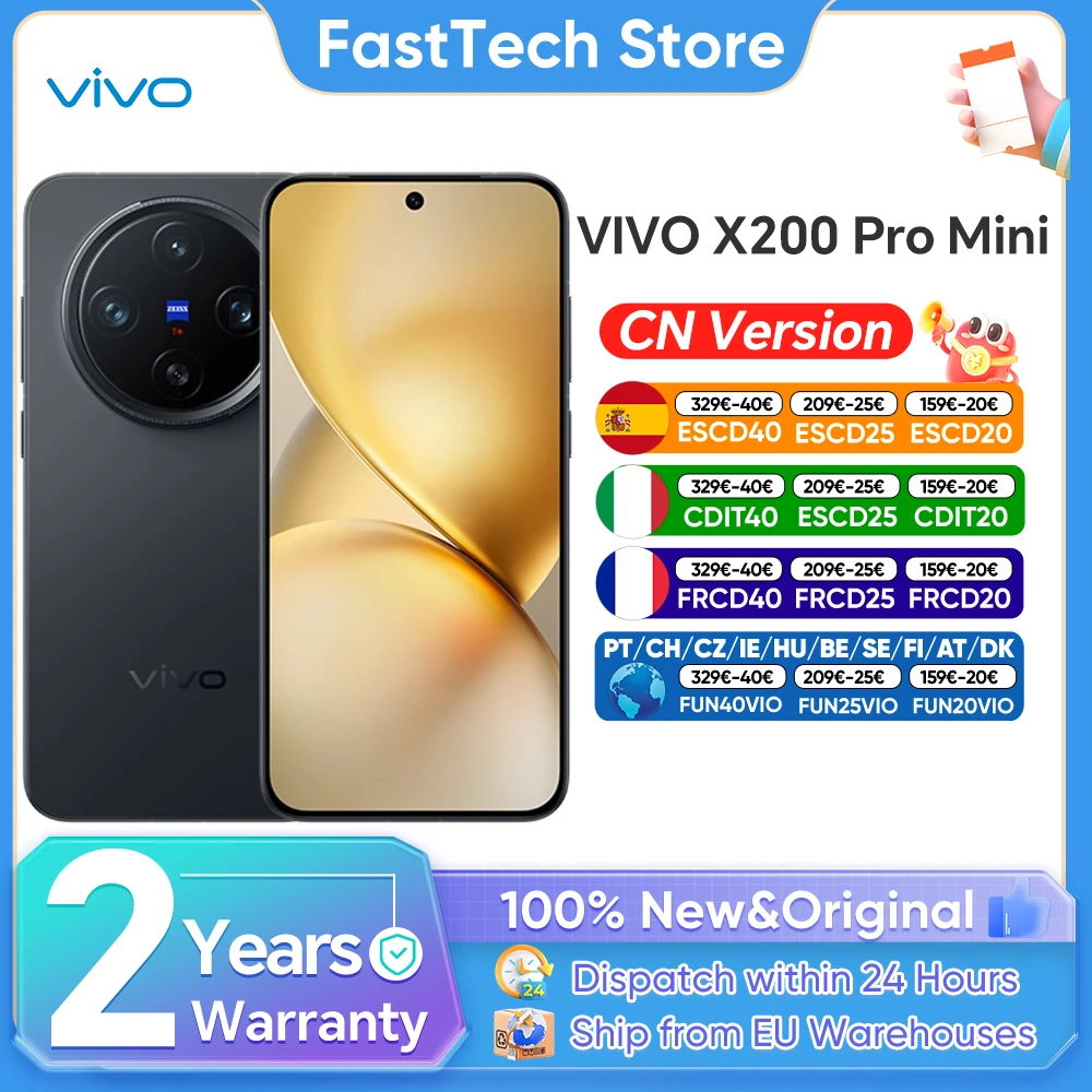 VIVO X200 Pro Mini OriginOs 5 �cran AMOLED 6,31 pouces 120 Hz Dimensity OTA 5700 mAh 90 W Appareil photo 50 MP Prise en charge Google Version CN VIVO Nouveau