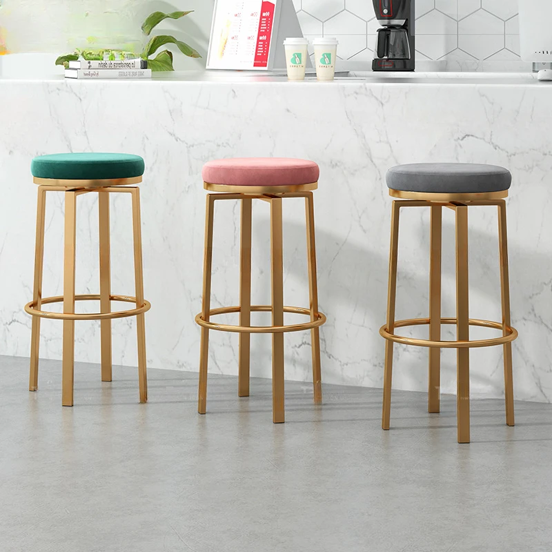 Kitchen Bar Chair Barbershop Stools Luxury Cheap Counter Antique Furniture Metal Chairs Beauty Salon Armchair Garden Cafe