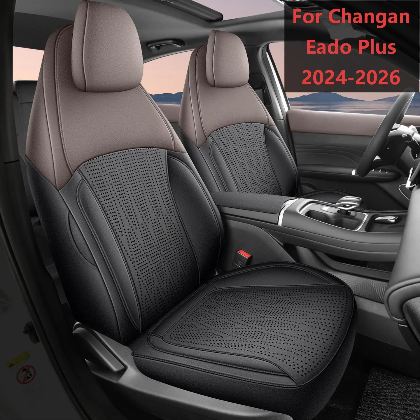 Performance Upholstery Fabric 5 Seats Seat Covers Front Full Wrap Rear Half Wrap Protector Fit Changan Eado Plus 2024-2026