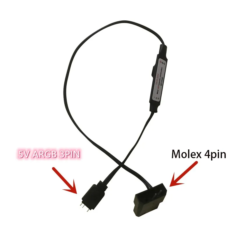 ตัวควบคุม3PIN ARGB 5V pengatur lampu อินเตอร์เฟซ us/sat/molex สามารถใช้งานได้โดยไม่จำเป็นต้องใช้แผงวงจรคอมพิวเตอร์