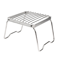 A79E-Multifunctional Folding Campfire Grill Portable Stainless Steel Camping Grill Outdoor Wood Stove Stand
