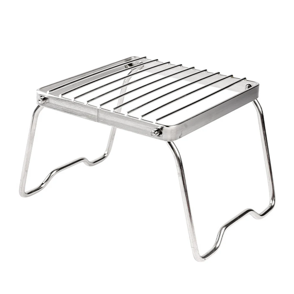 Multifunctional Folding Campfire Grill Portable Stainless Steel Camping Grill Outdoor Wood Stove Stand