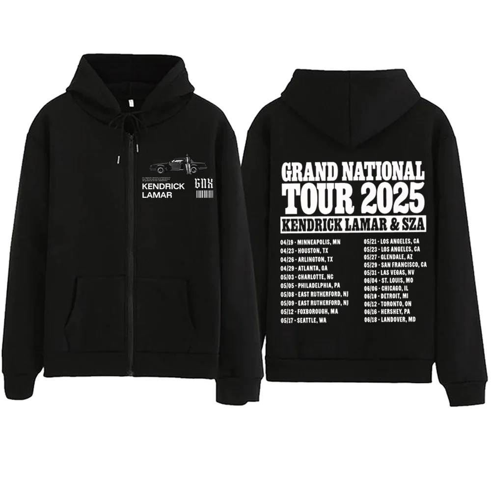 GNX Kendrick Lamar Tour 2025 Zipper Hoodie Harajuku Pullover Tops Popular Music Sweatshirt