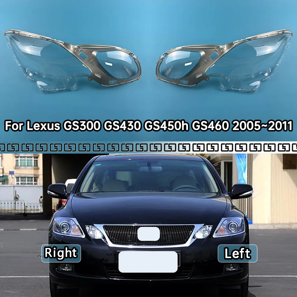 

For Lexus GS300 GS430 GS450h GS460 2005~2011 Front Headlight Cover Headlamp Lamp Shell Transparent Lampshade Lens Plexiglass