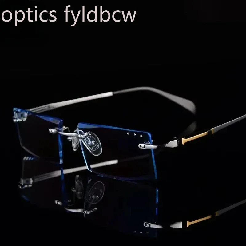 Reading Glasses Blue Light Blocking Men Titanium Myopia Vision Aid Senior Frameless Lightweight Comfortable Durable Flexible