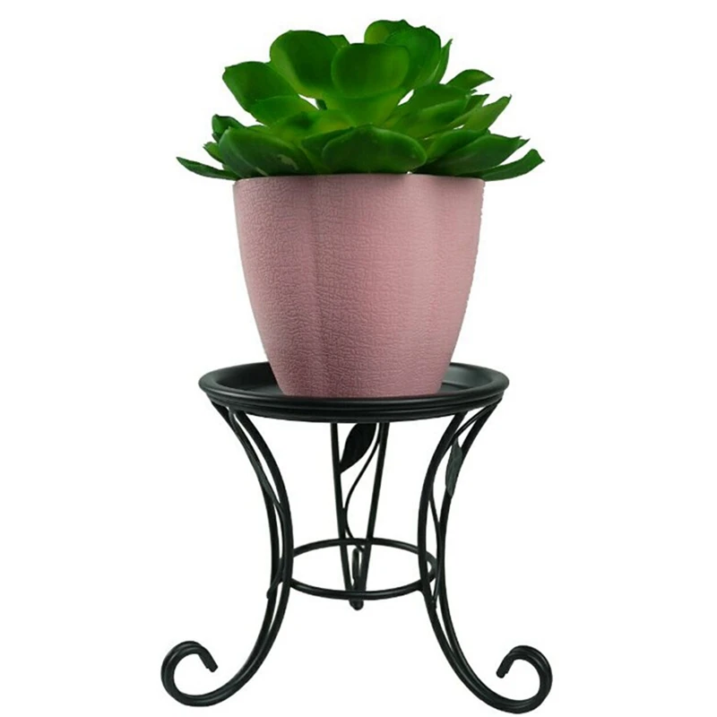 SOFT-Flower Stool Metal Flower Stand,European Style Stool Balcony Floor Garden Flower Pot Planter Holder Decor Plant Shelve